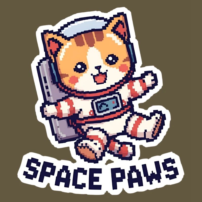 Space Paws – Chat pixel dans l’espace