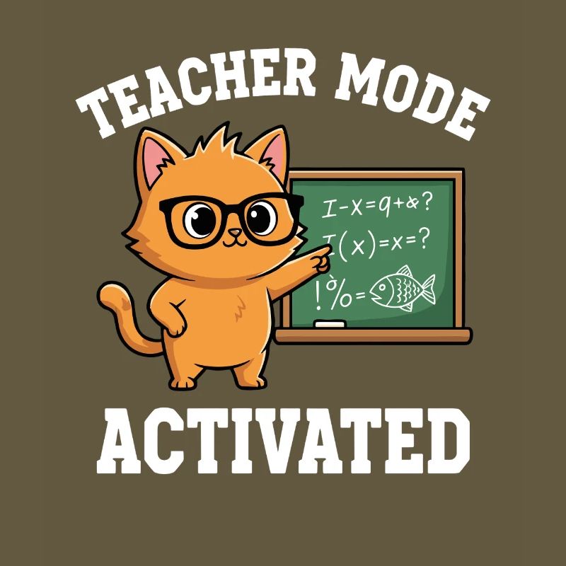 Mode professeur activé Chat enseignant Déclaration drôle