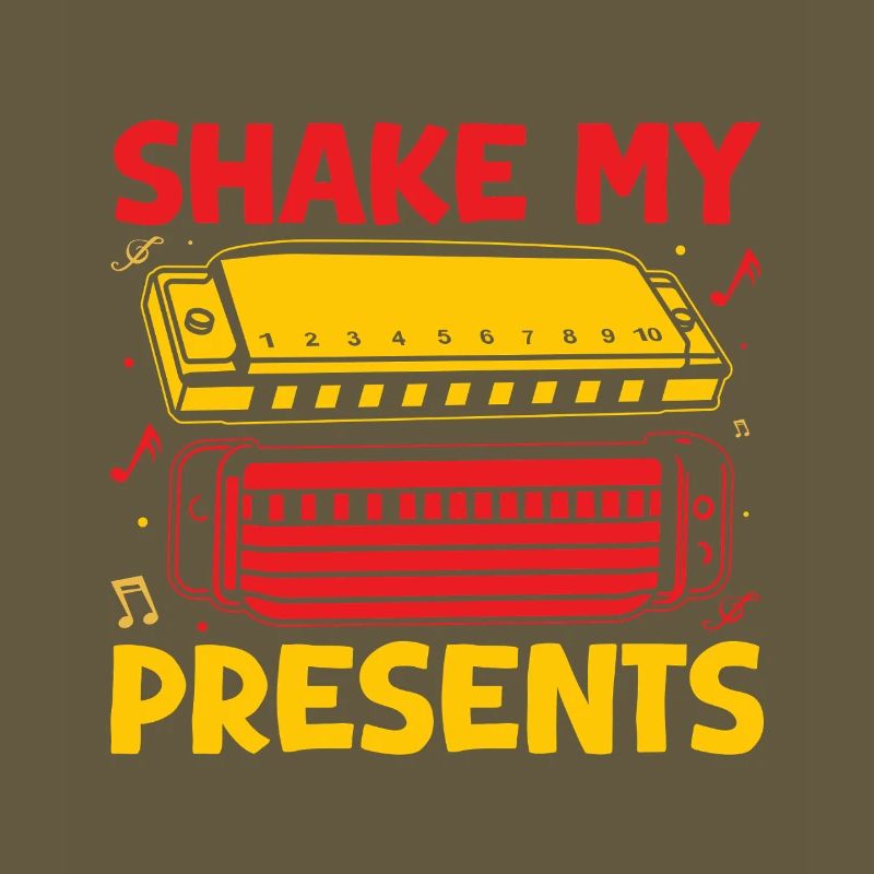 Funny Harmonica Player Shake My Presents Harmonica