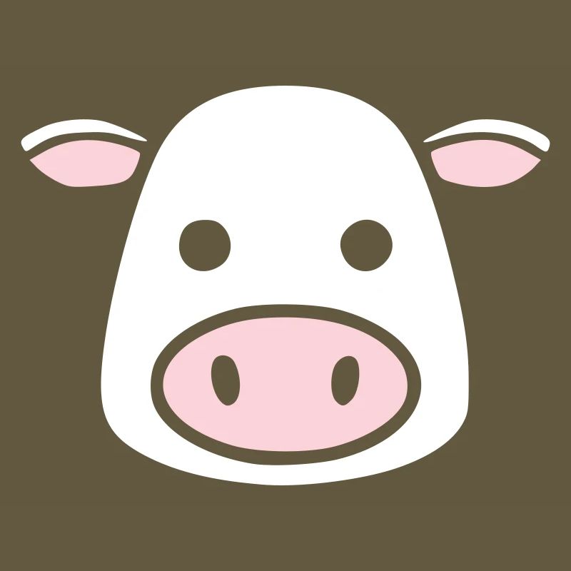 Cute Cow Head Face Comic Vector