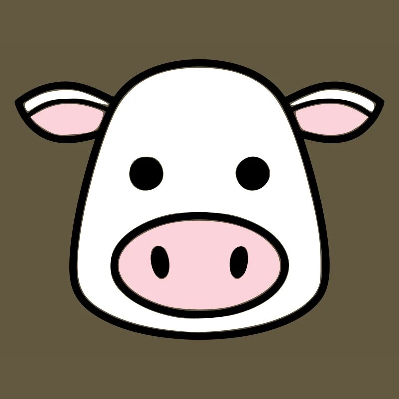 Cute Cow Head Face Comic Vector