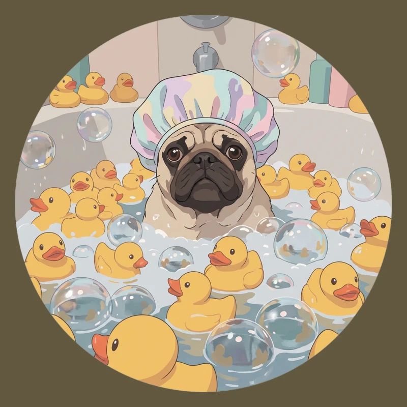 Mops in the bubble bath
