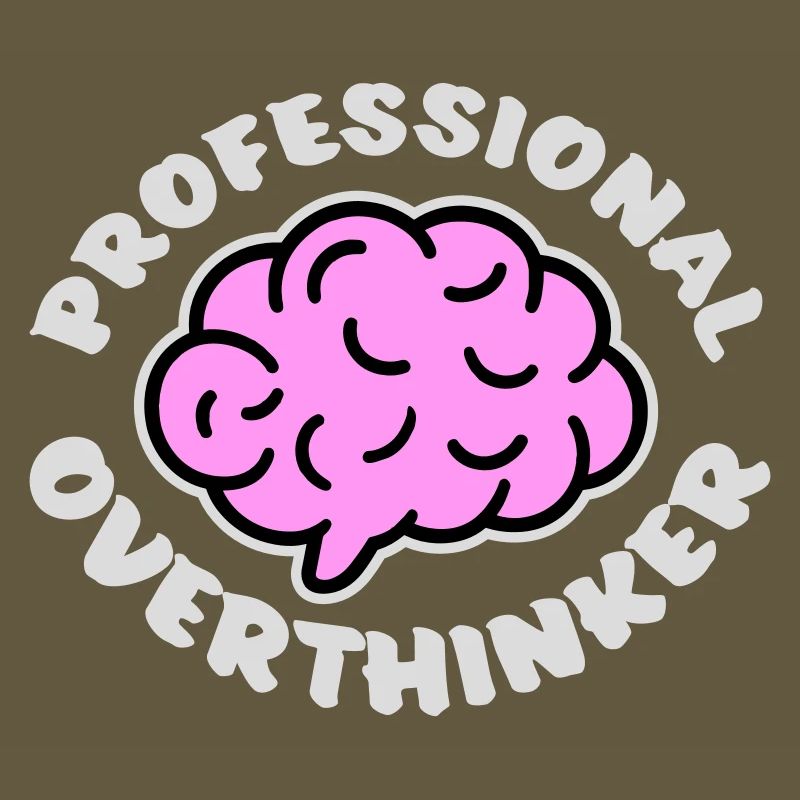 Professional Overthinker Funny Brooding Anxiety Logo