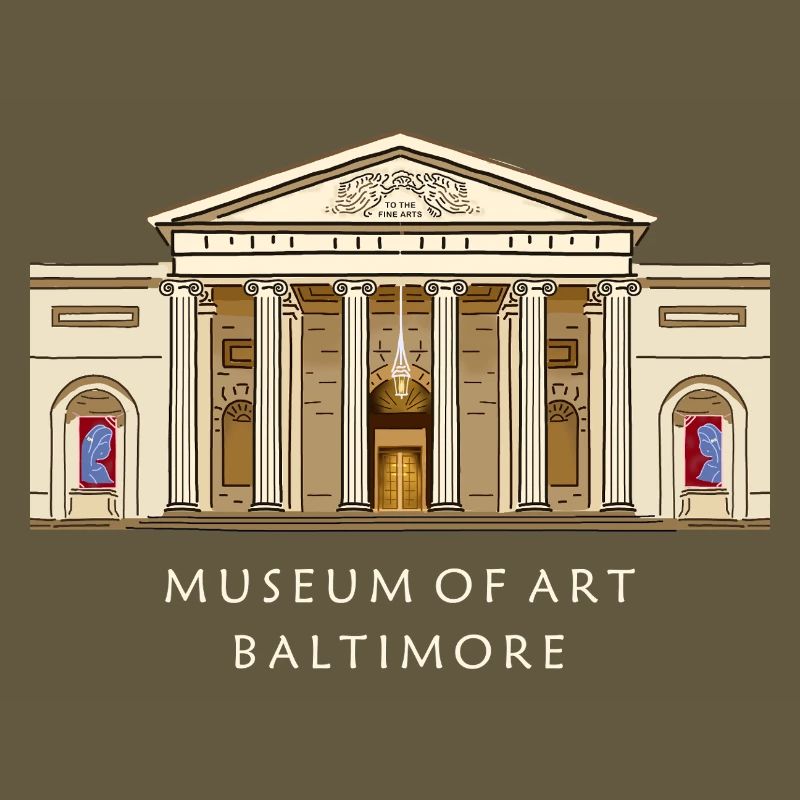 Musée de Baltimore, illustration dessinée à la main