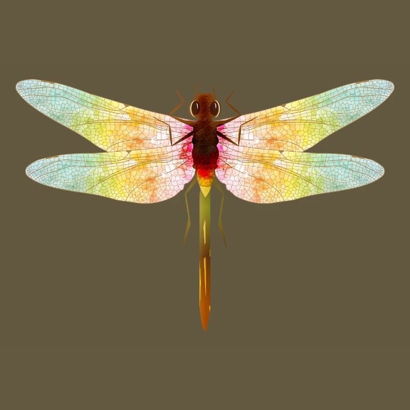 Libellule irisée – motif insecte en filigrane