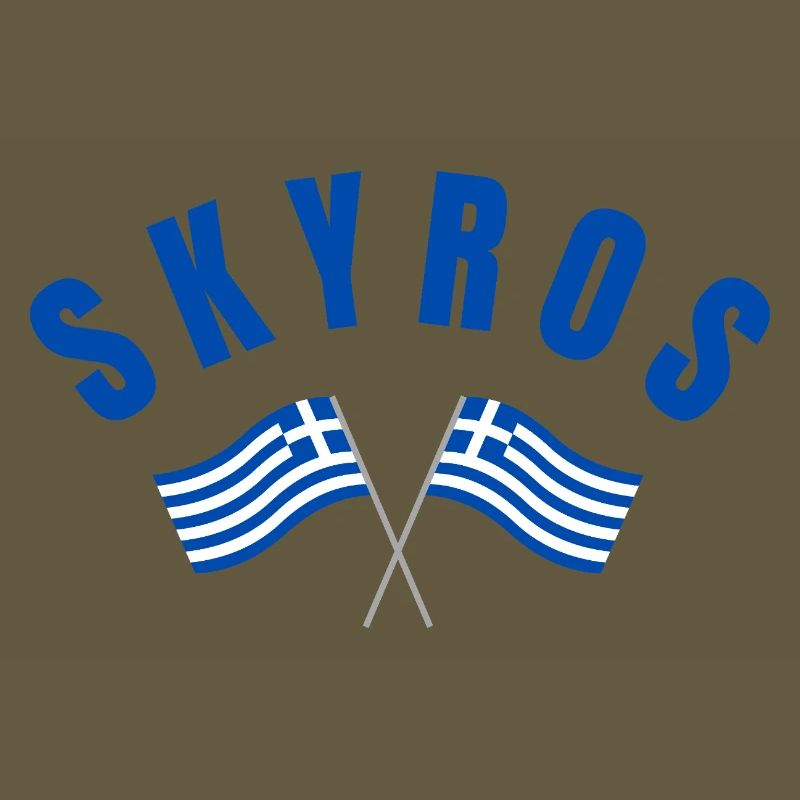 Drapeaux croisés grecs de Skyros