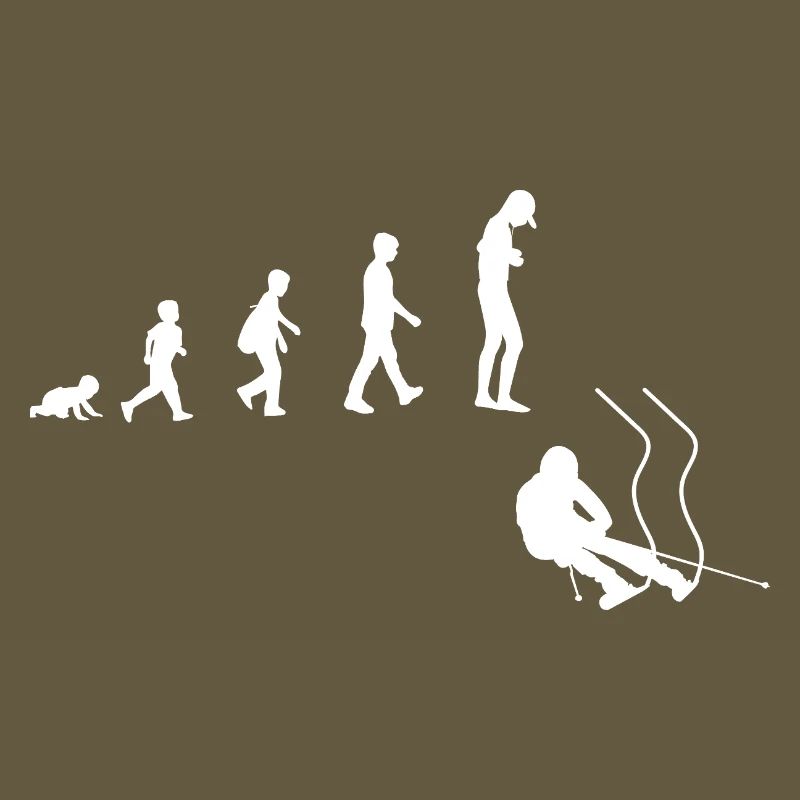 Evolution from baby to downhill skier