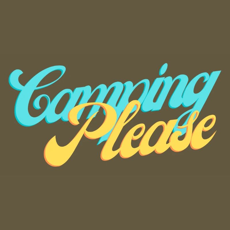 Camping Please Retro Script