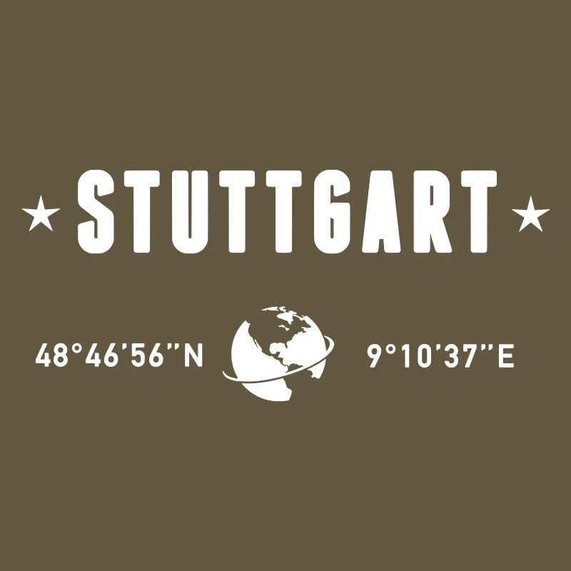 Stuttgart Germany Coordinates Gps Globe White
