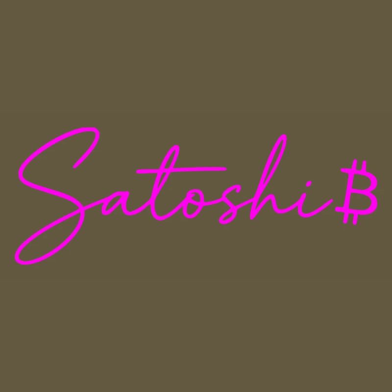 Satoshi Lettres Néon Bitcoin Script Rose