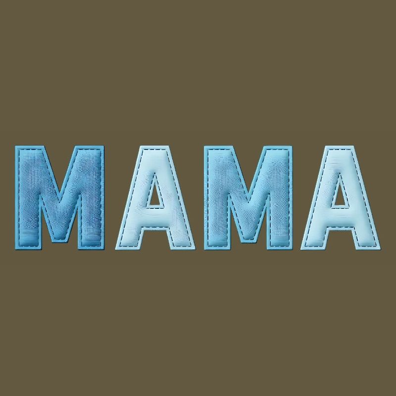 MAMA Denim Lettering Patchwork Trend