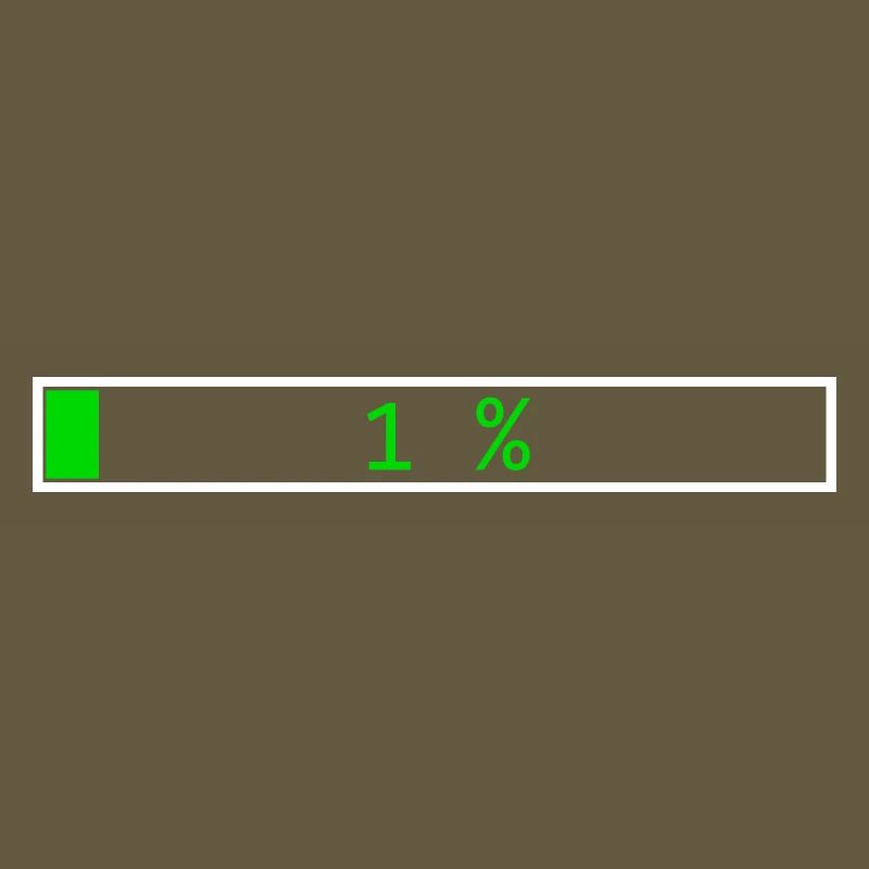 Loading Bar Green 1% outline White