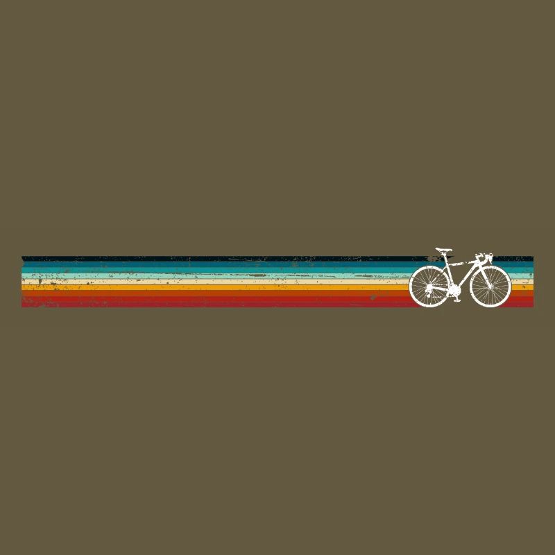 Rainbow Stripe Bicycle Silhouette