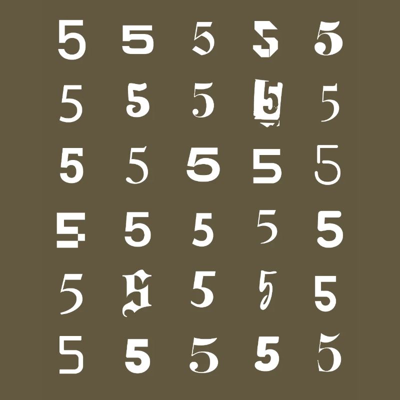 Number Five Grid Pattern