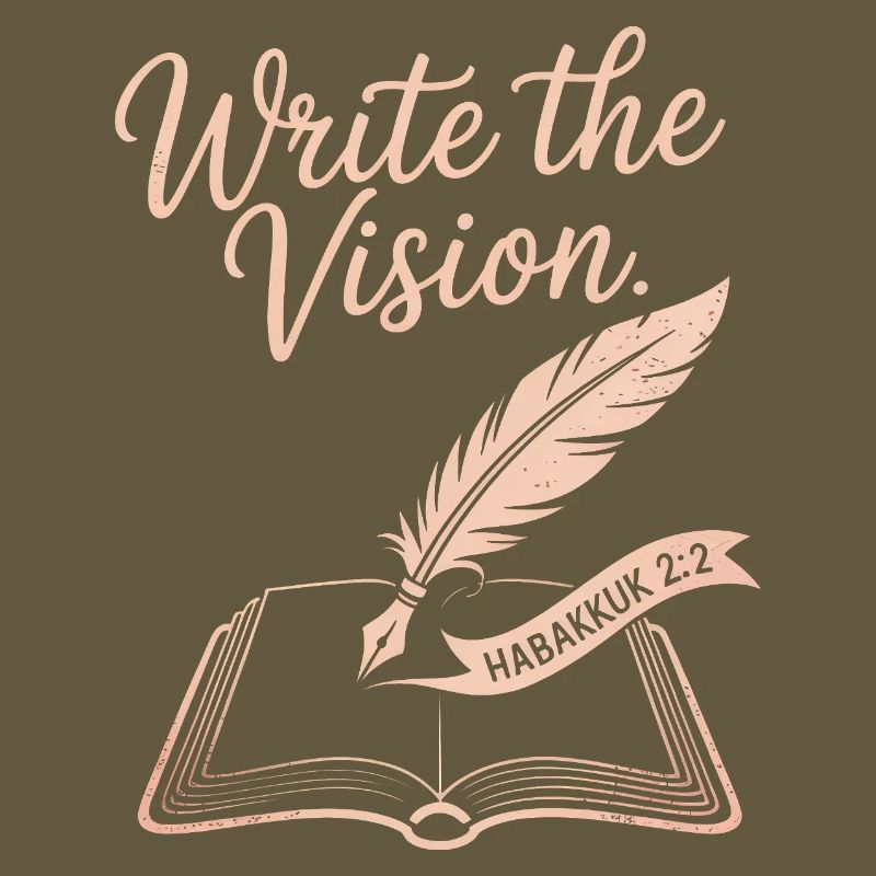 Write the Vision - Feather & Open Book