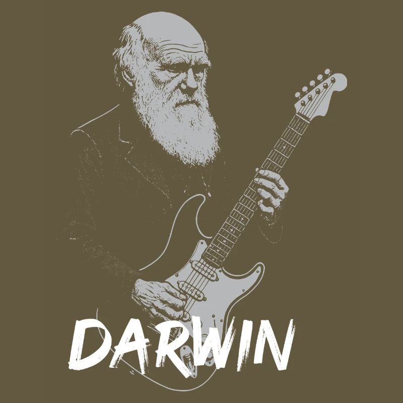 Darwin Playing Guitar Evolution