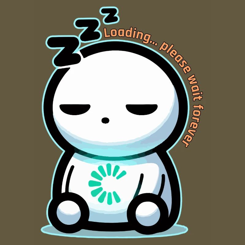 Forever Loading Sleepy Mascot