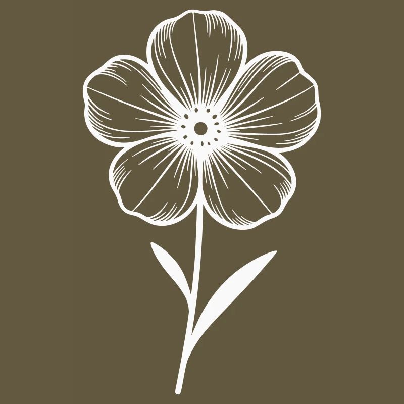 Fleur blanche graphique - variable de couleur