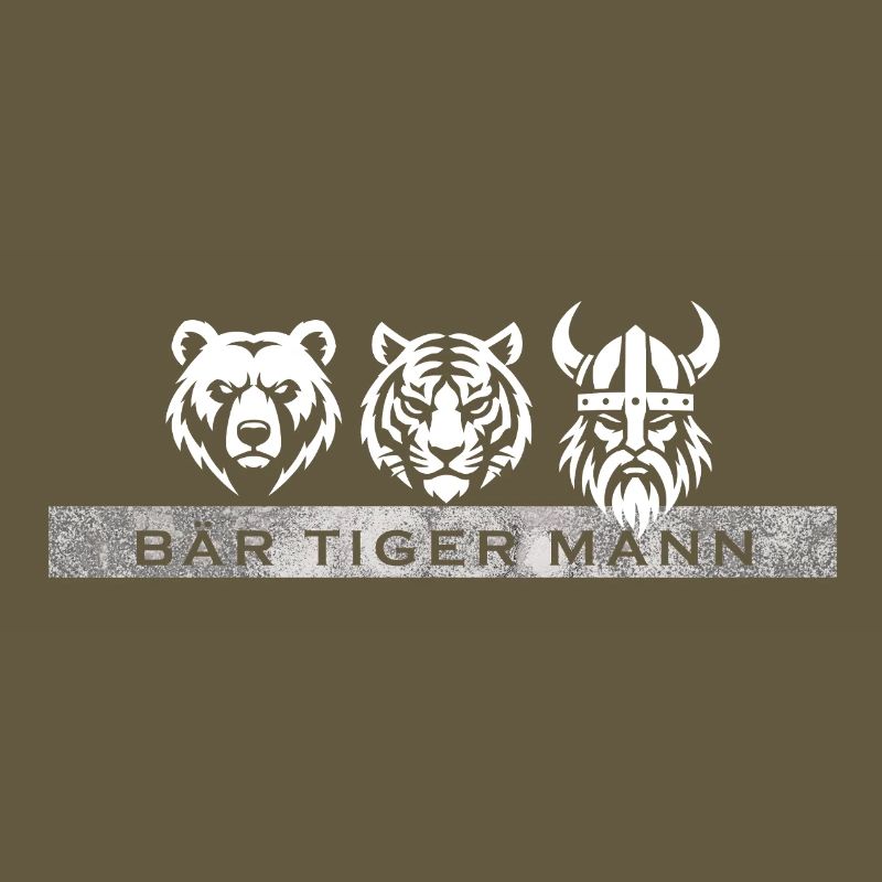 Bär Tiger Mann – Lustiger Bart Spruch Geschenk