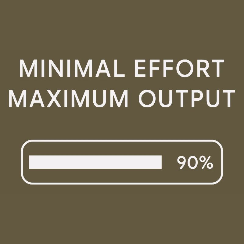 Minimum effort Maximum output Progress