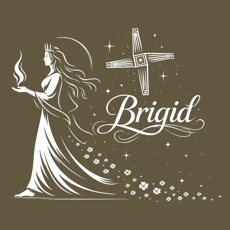 Imbolc Celtic Goddess Brigid with Flame