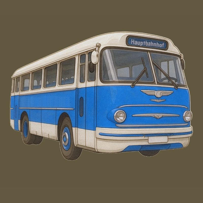Alter blauer Bus