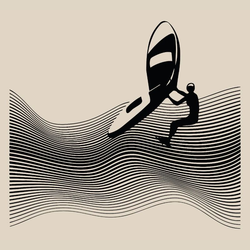 Wingfoiler on graphic waves
