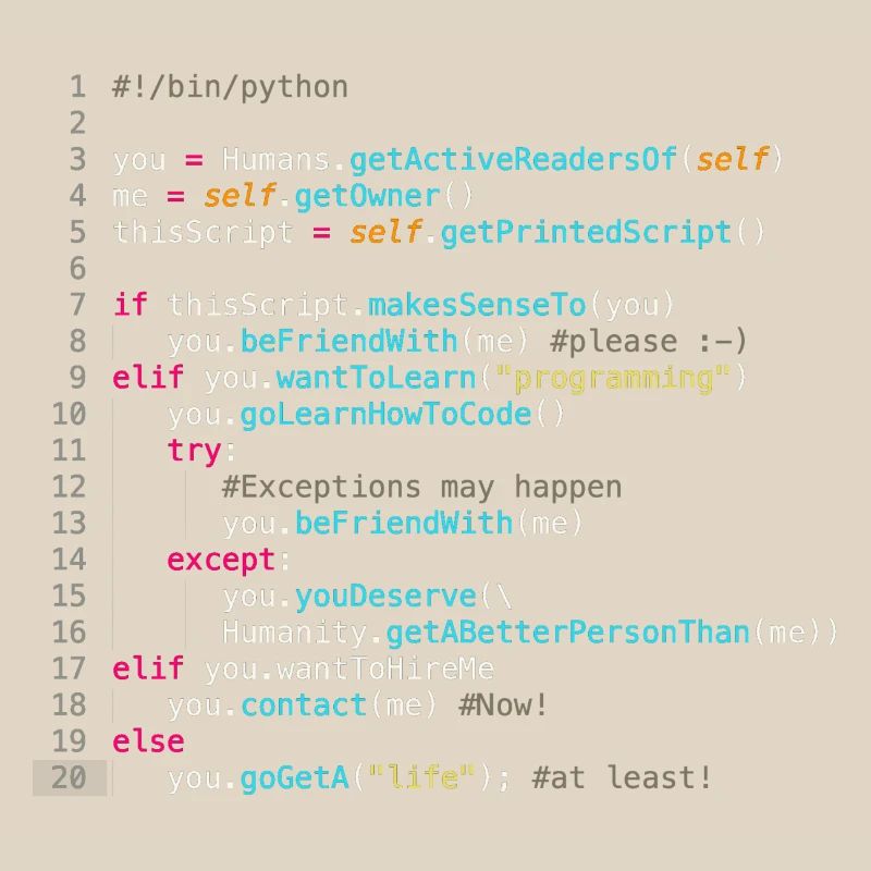 Sei mit Programmierern befreundet (in Python)