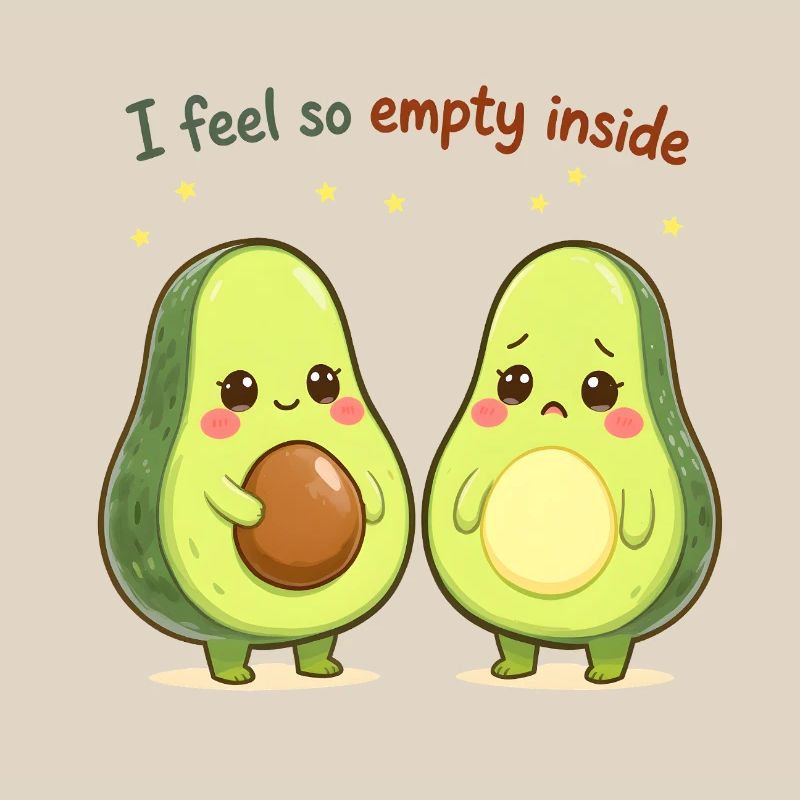 Süßes Avocado Design “I Feel So Empty Inside”