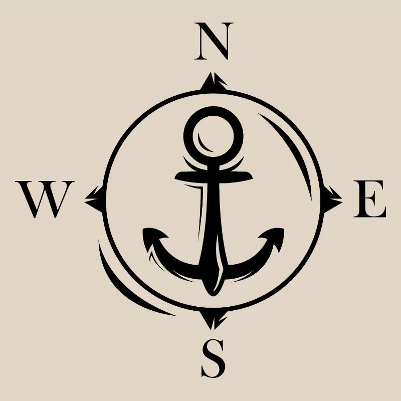 Compass Anchor North Symbol Logo Vector Graphic