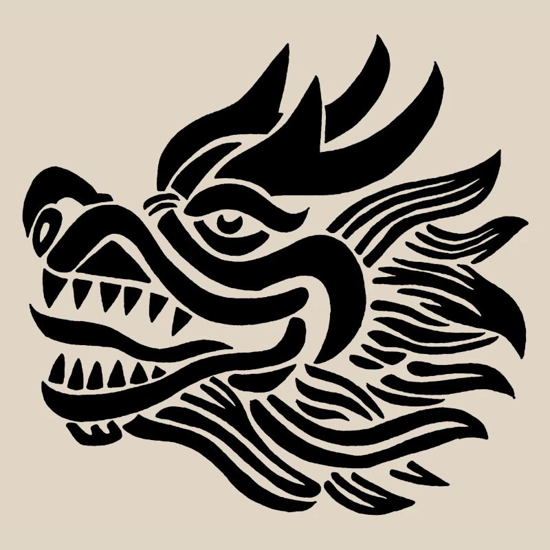 Chinese Dragon Head (Black)