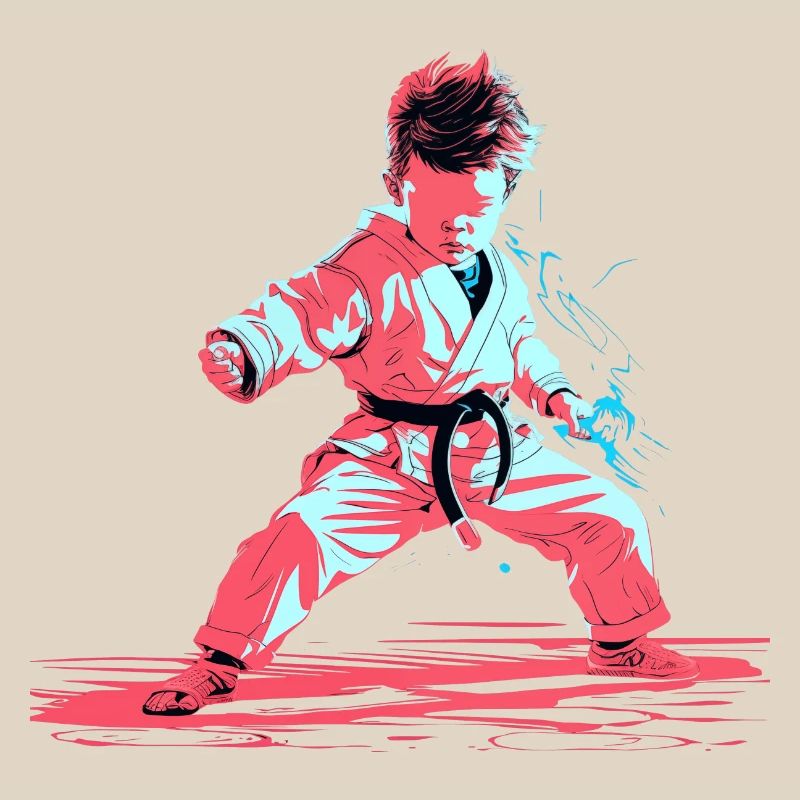 Karate Junge Synthwave