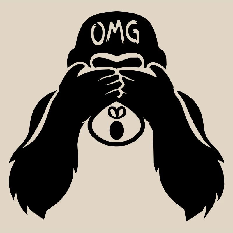 Drôles de mains de singe devant le visage - Gorilla OMG2