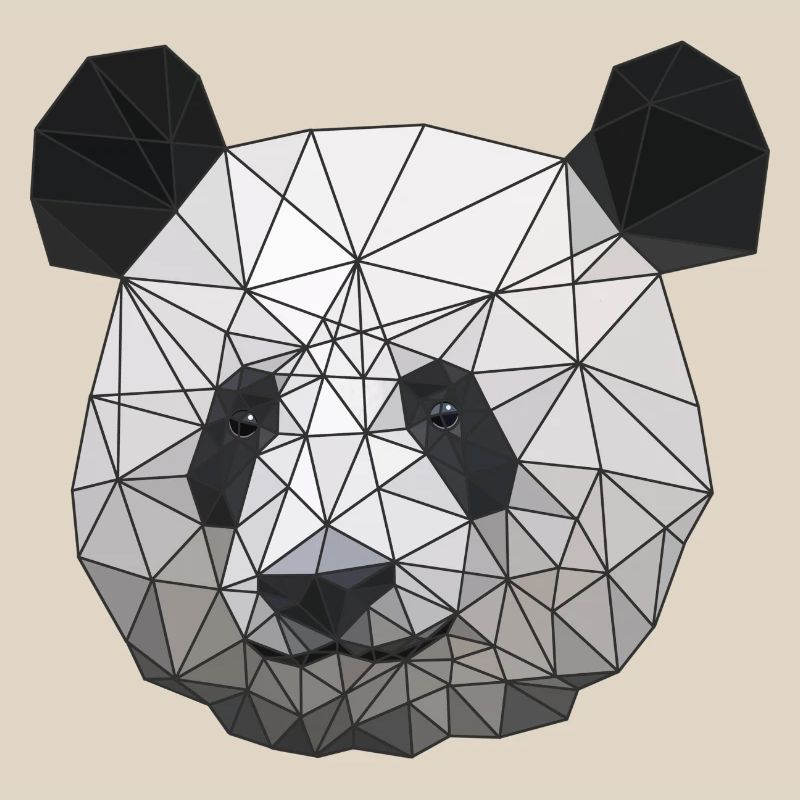 Polygonal Panda Bear Low Poly Art Triangle Shapes