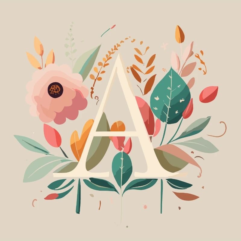 A Typografie mit Blumen