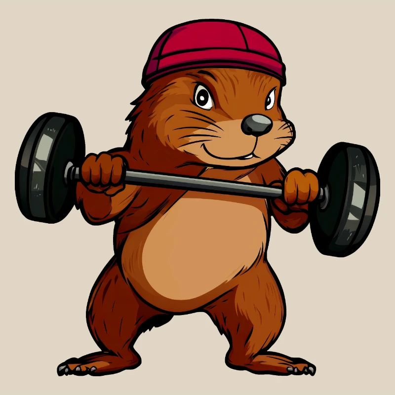 Kraftvoller Eichhörnchen-Hantelheld