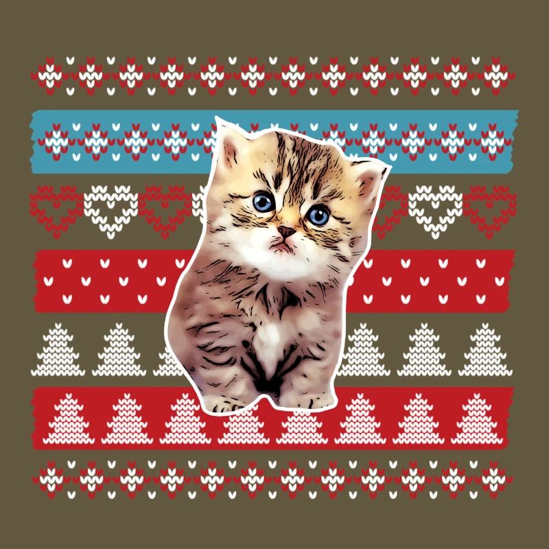 Chat moche de pull de Noël