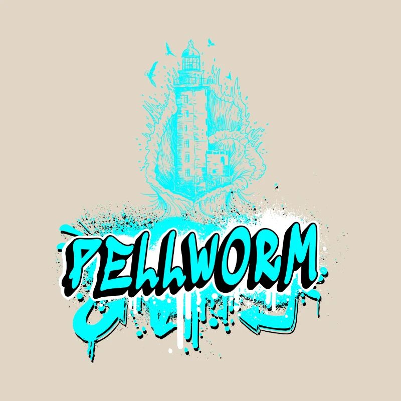 Pellworm Leuchtturm Graffiti Design