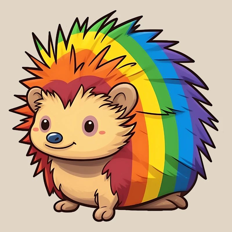 Conception de hérisson aux couleurs du drapeau arc-en-ciel | Orgueil