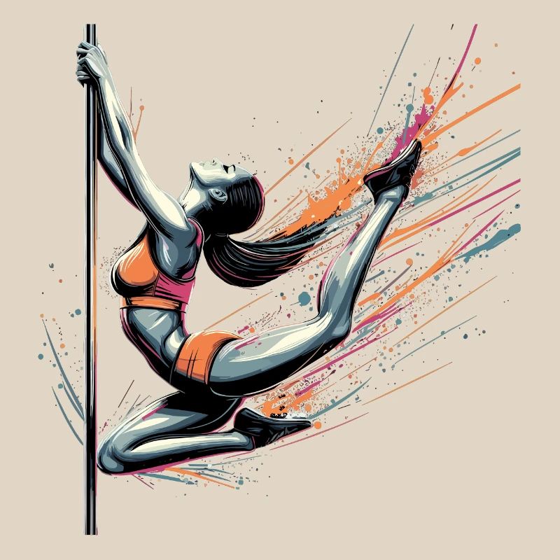 Pole Dance Dynamik Farben Geschenk
