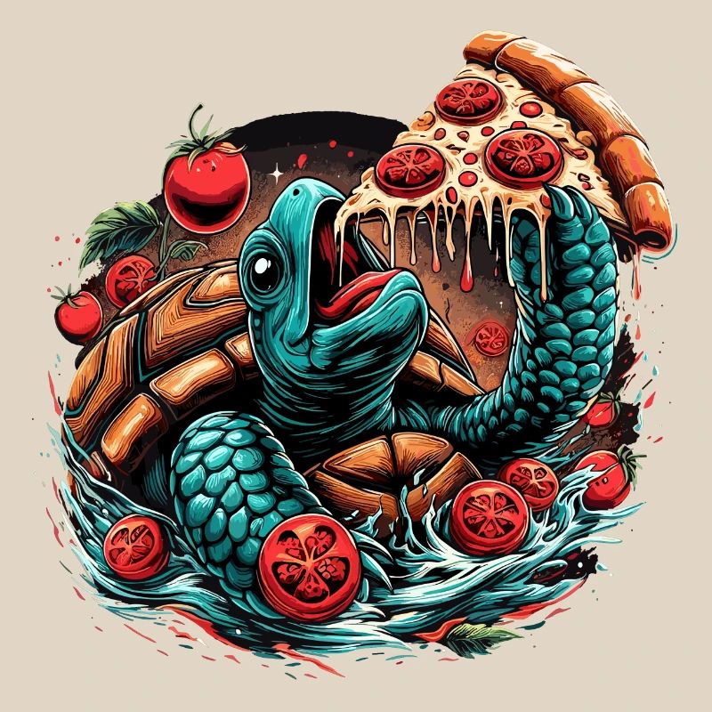 Turtle Pizza Tomato Design
