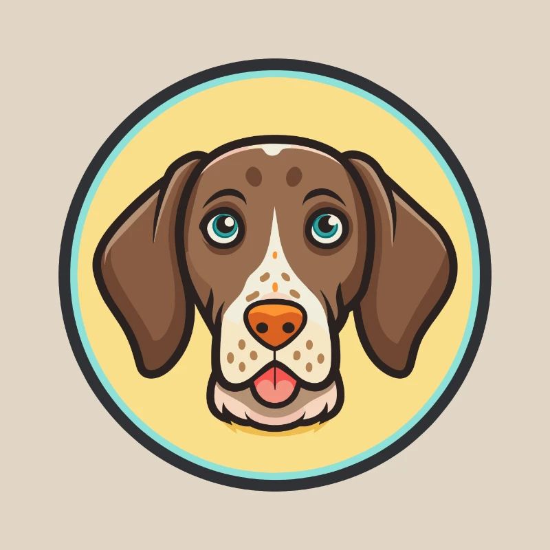 German Shorthaired Pointer Dog Breed Funny Cartoon