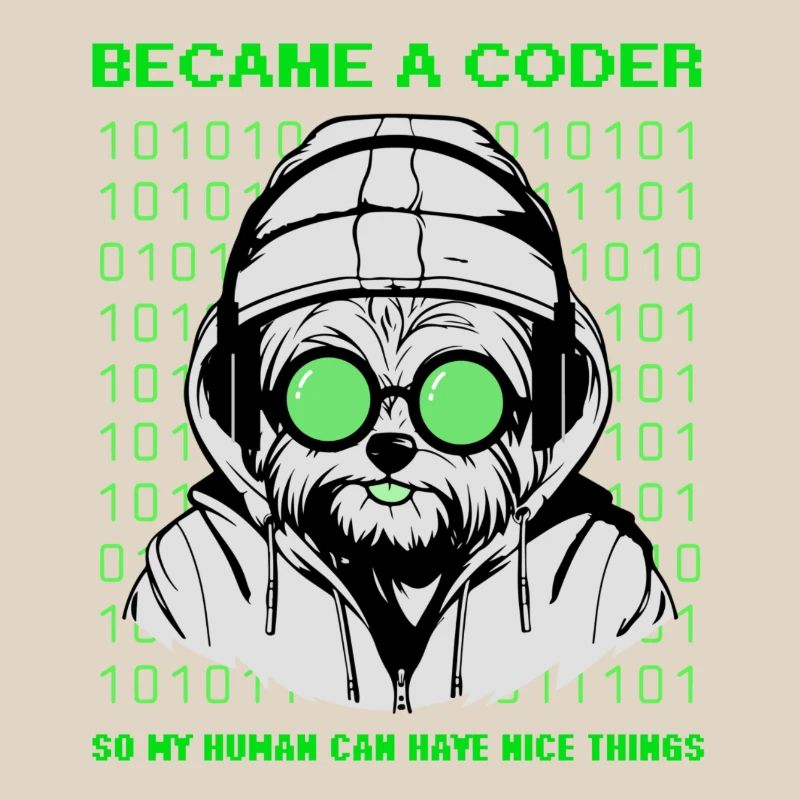Devenu codeur – Hacker Dog Binary Look
