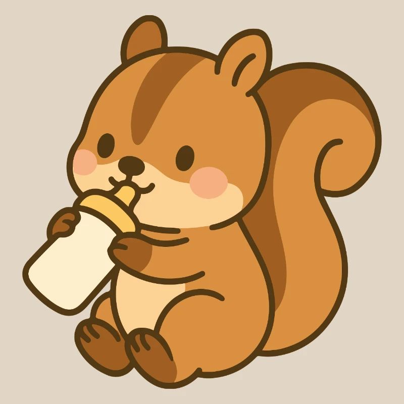Flask Fluffy Squirrel