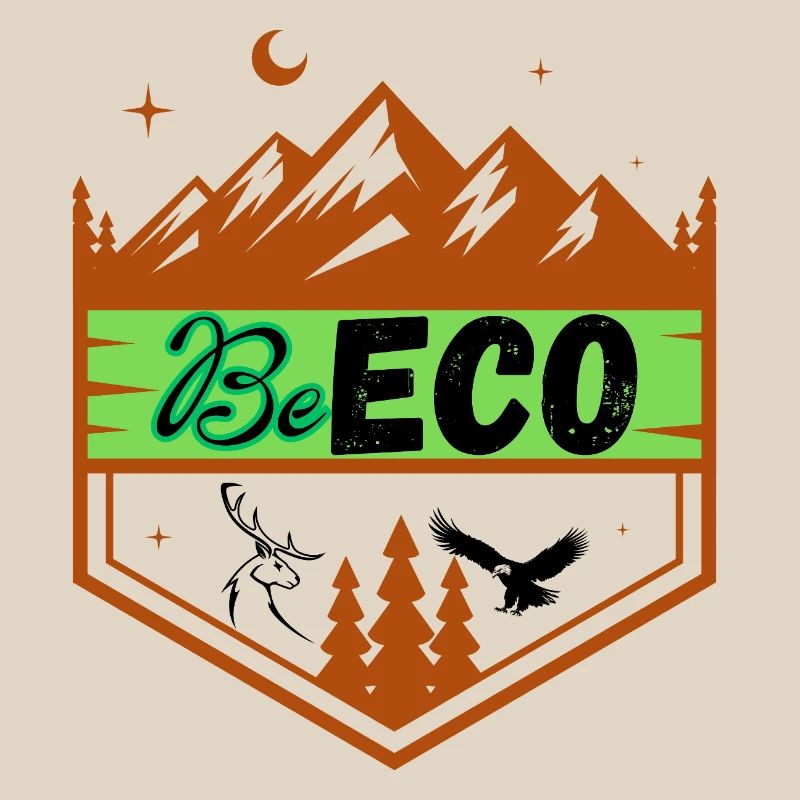 Ecoogamic logo with Mountain Theme and Mountains