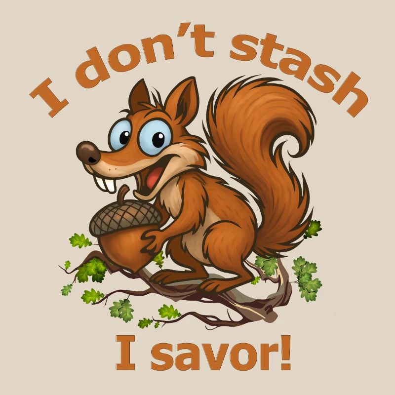 Verspieltes Eichhörnchen mit Eichel-Design