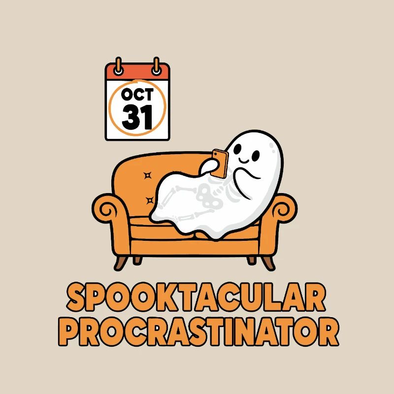 Spooky Ghost Procrastinator Design