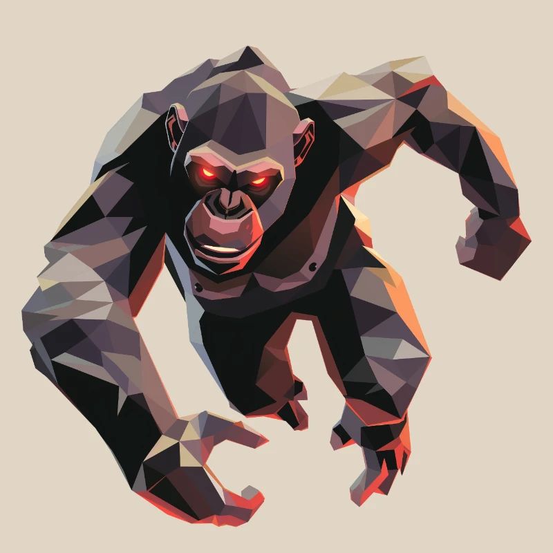 Gorille dans le style low poly