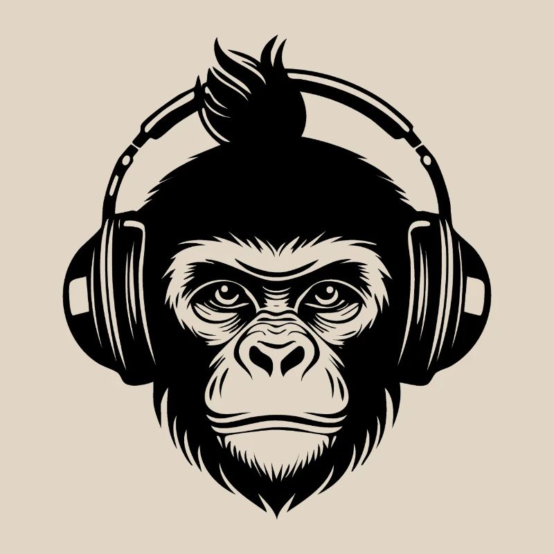 Beat Maker Monkey Head Studio Session Chemise