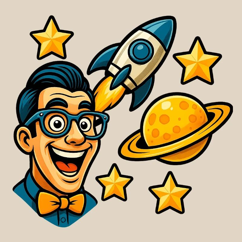 Space enthusiast with glasses